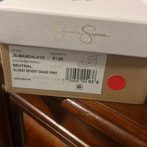 Jessica Simpson Neutral Glossy Desert Snake Print Flats